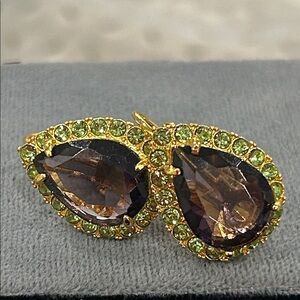 Amethyst Pear Cut & Peridot Earrings-NWT